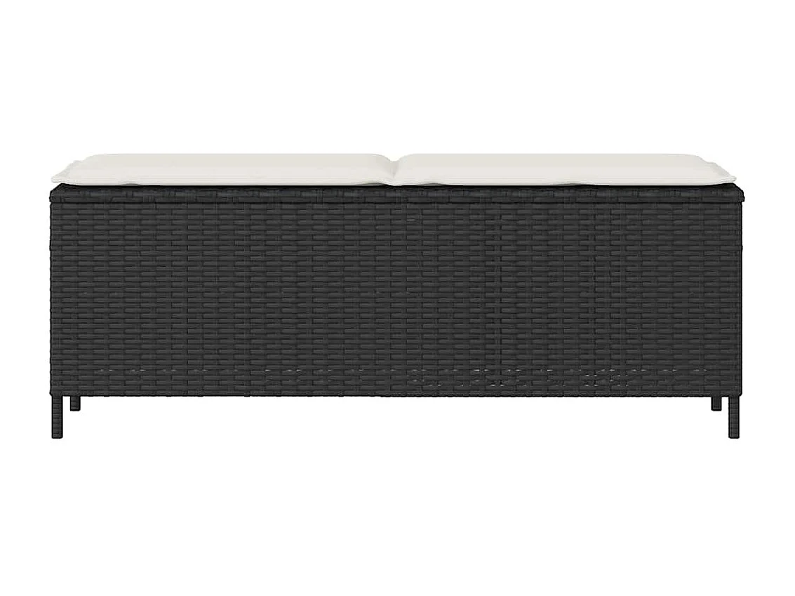 Gartenbank mit Kissen Schwarz 110x30x40,5 cm Poly Rattan