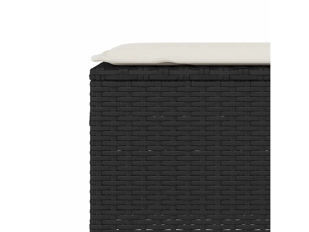 Tuinbank met kussen 110x30x40,5 cm poly rattan zwart