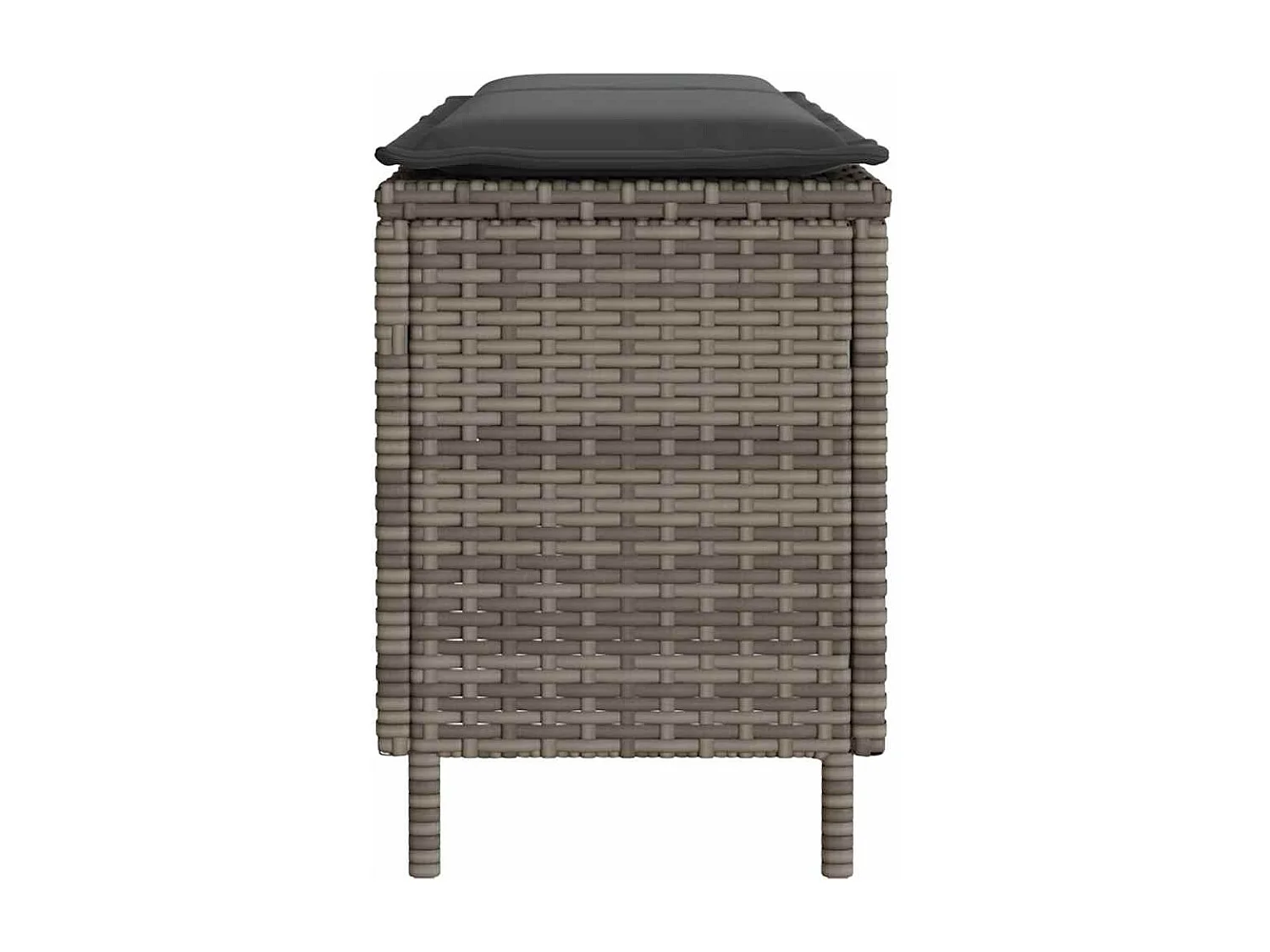 Gartenbank mit Kissen Grau 110x30x40,5 cm Poly Rattan