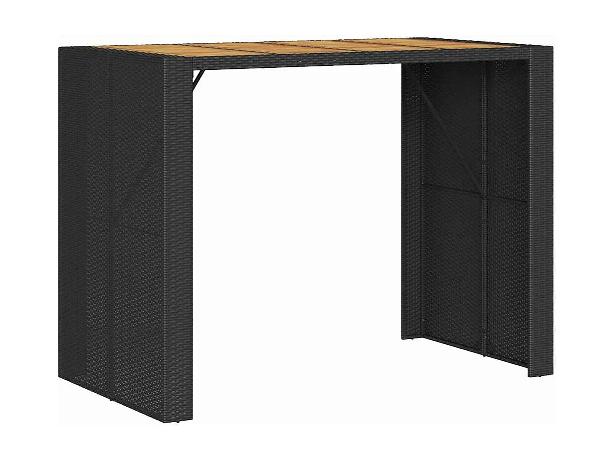 5-tlg. Gartenbar-Set ohne Kissen schwarz Poly Rattan