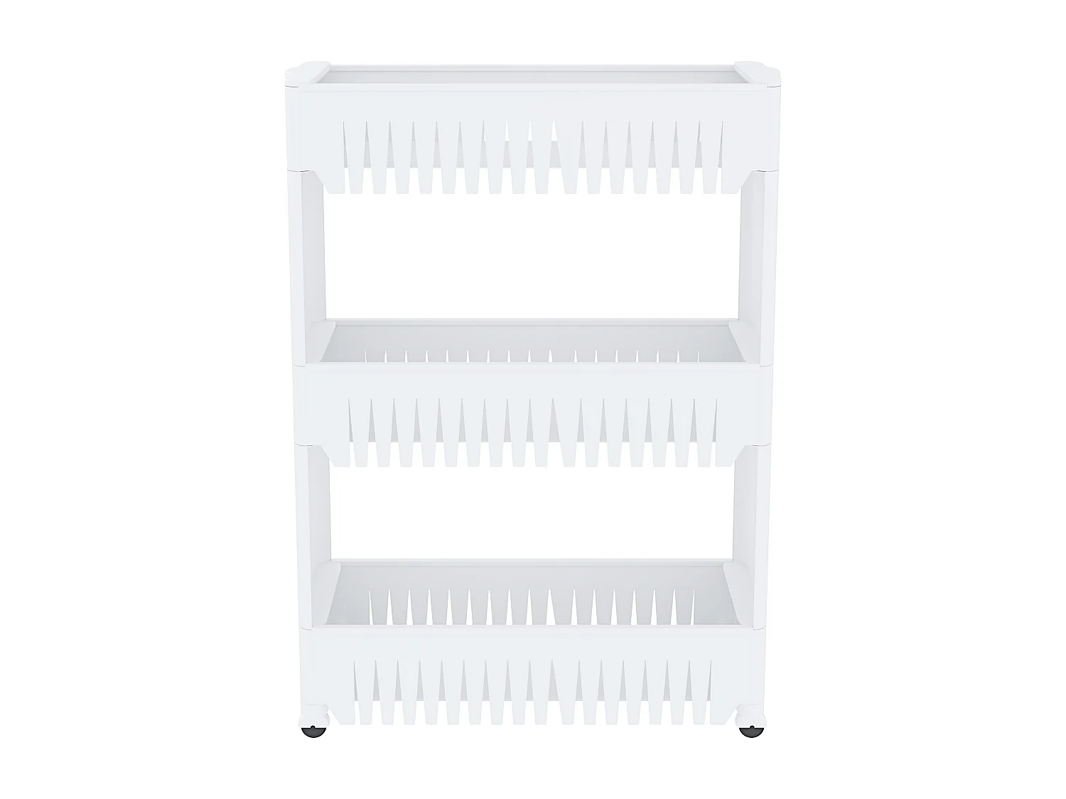 Carrellino con 3 Ripiani Salvaspazio Scaffale Portaoggetti Per Cucina Soggiorno Bagno Portaoggetti Con Rotelle 54 x 12,5 x 72 cm Colore Bianco