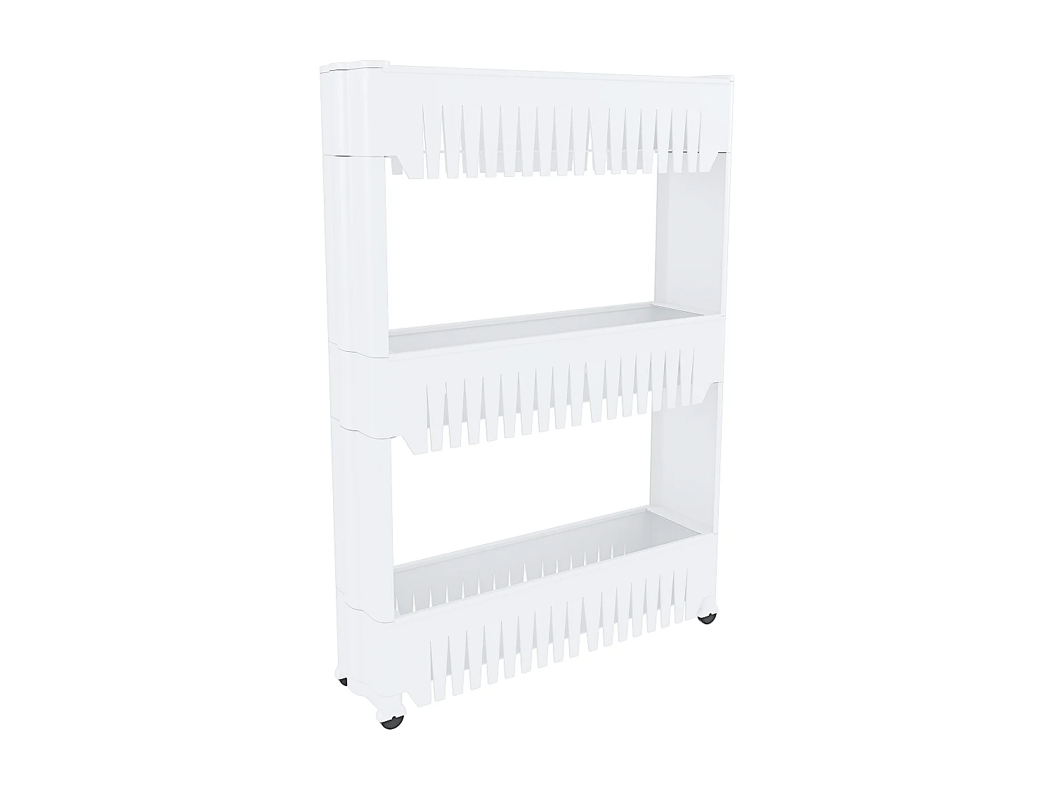 Carrellino con 3 Ripiani Salvaspazio Scaffale Portaoggetti Per Cucina Soggiorno Bagno Portaoggetti Con Rotelle 54 x 12,5 x 72 cm Colore Bianco