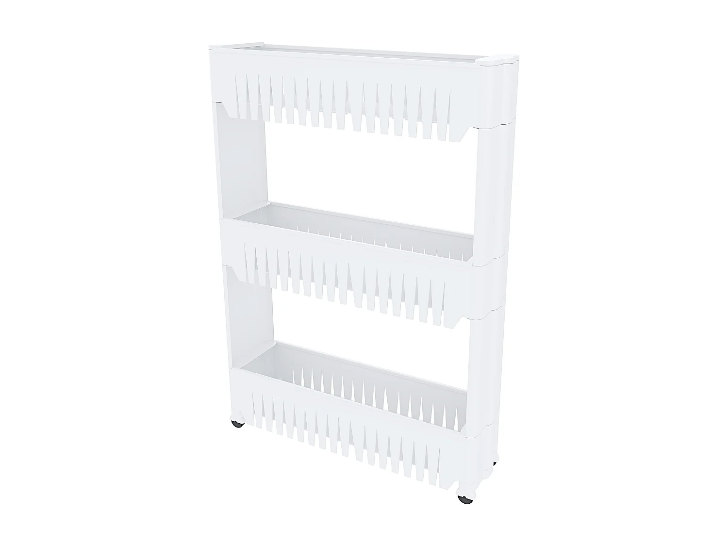 Carrellino con 3 Ripiani Salvaspazio Scaffale Portaoggetti Per Cucina Soggiorno Bagno Portaoggetti Con Rotelle 54 x 12,5 x 72 cm Colore Bianco