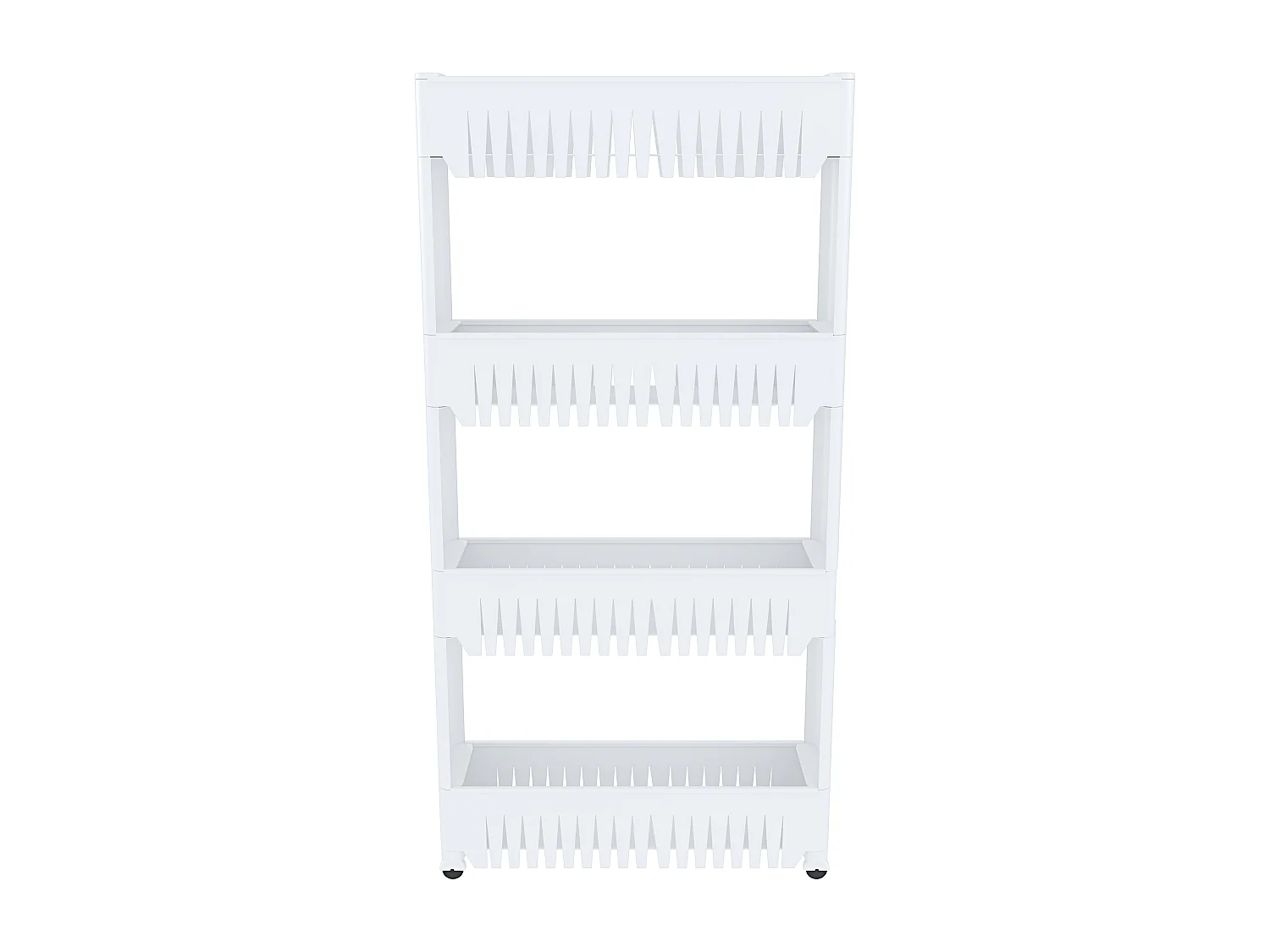 Carrellino con 4 Ripiani Salvaspazio Scaffale Portaoggetti Per Cucina Soggiorno Bagno Portaoggetti Con Rotelle 54 x 12,5 x 72 cm Colore Bianco