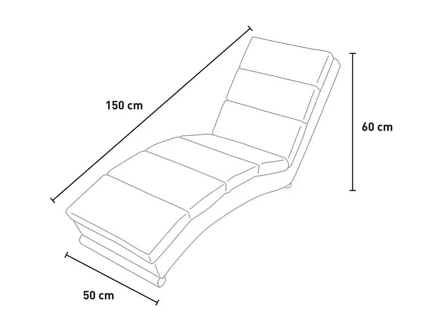 Chaise longue de salon moderne en similicuir Canopo