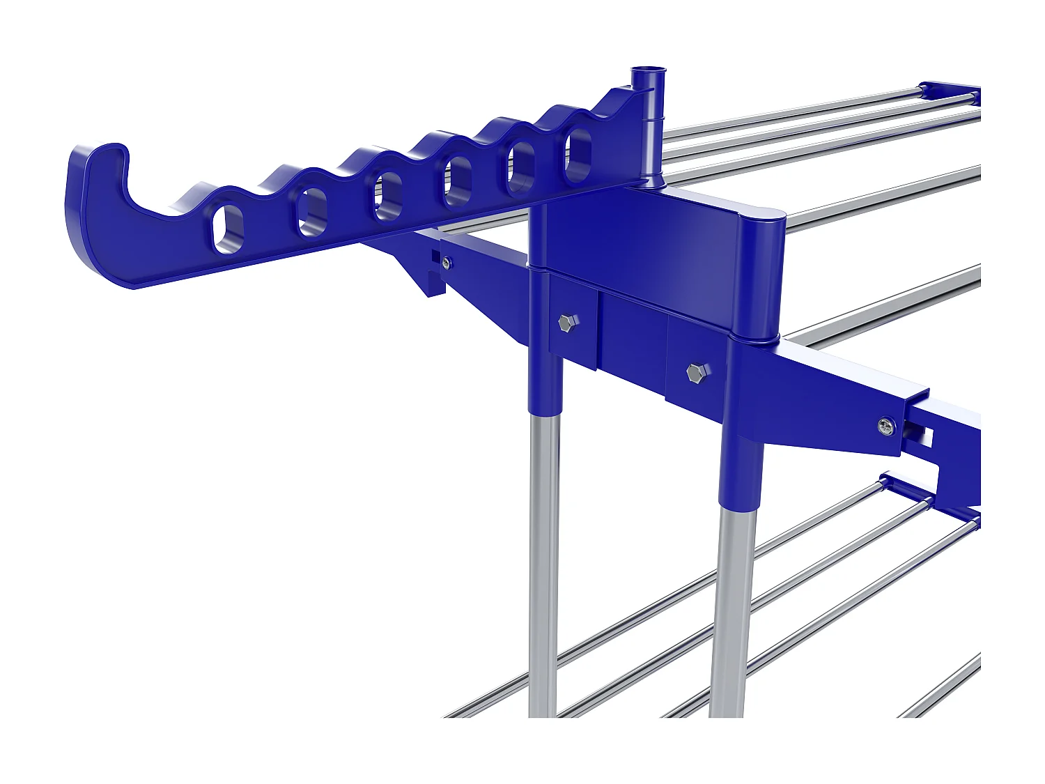Stendibiancheria A Rotelle Stendino A Torre Verticale In Acciaio E ABS 4 Piani Ripiani Pieghevole Salvaspazio Biancheria Interno Esterno 169 x 75.5 x 63.5 Cm (Blu)