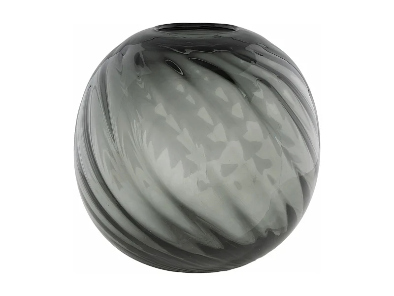 Vase en verre soufflé à la bouche gris Ø 20 x 19 cm