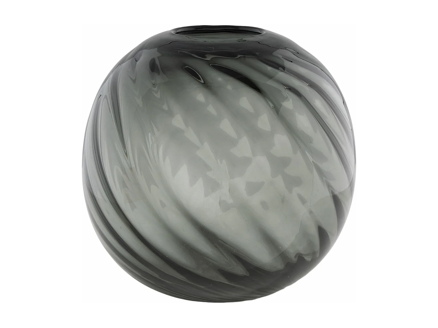 Vase en verre soufflé à la bouche gris Ø 20 x 19 cm