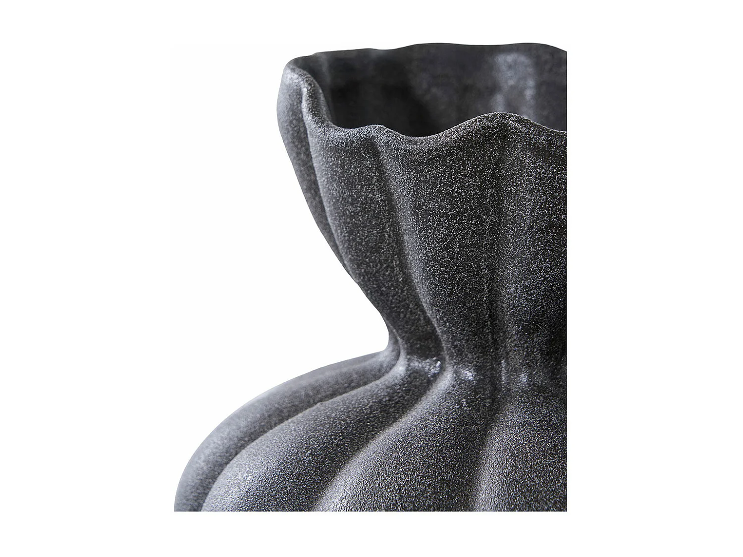 Vase céramique noir Ø 17 x 19,5 cm