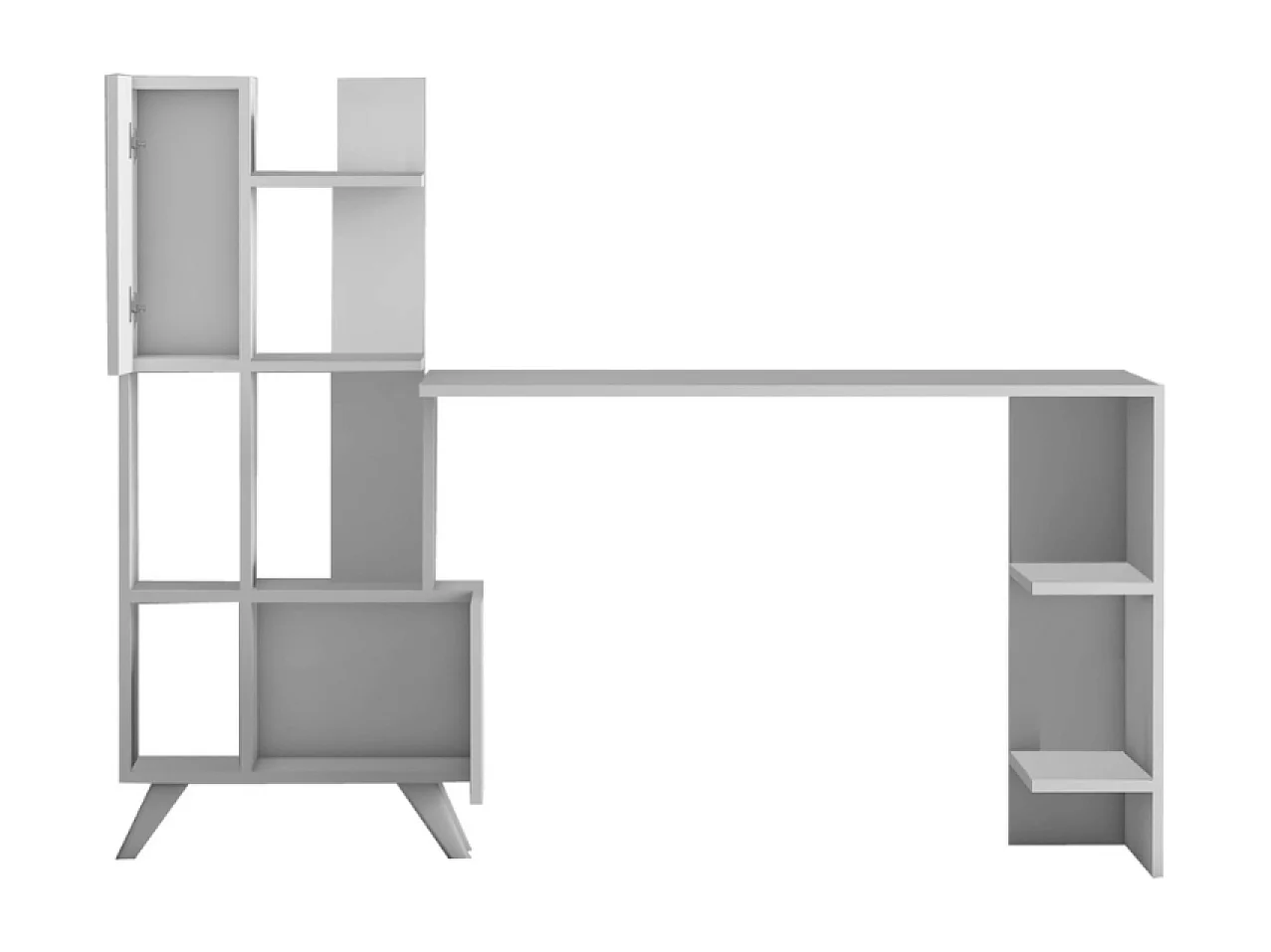 Bureau contemporain 9 rangements - blanc KUHMO