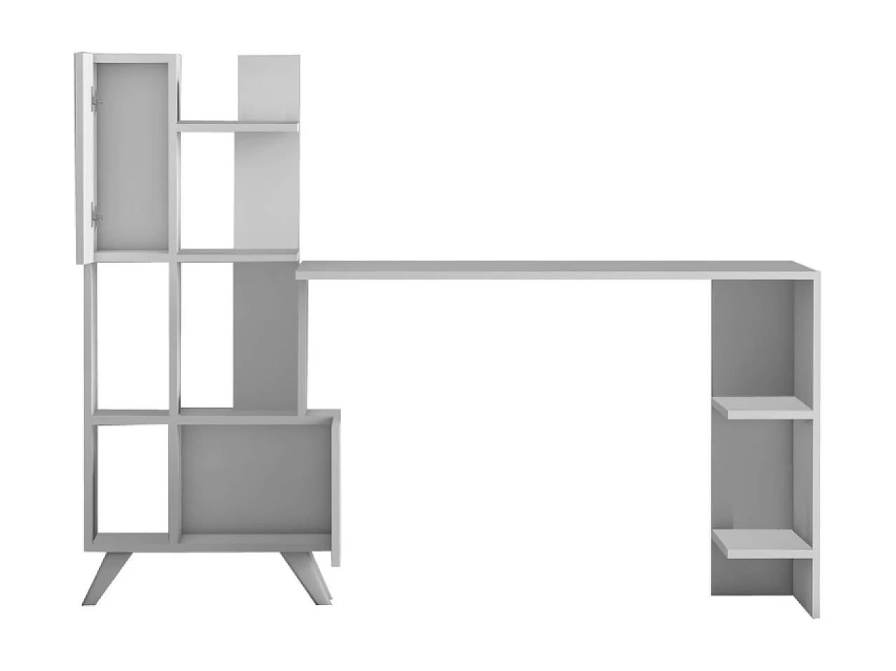 Bureau contemporain 9 rangements - blanc KUHMO