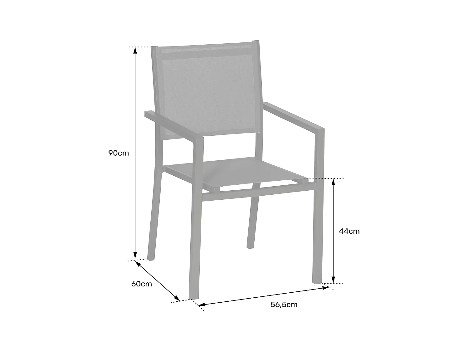 Lot de 8 chaises en aluminium terracotta - textilène terracotta - HAPPY GARDEN