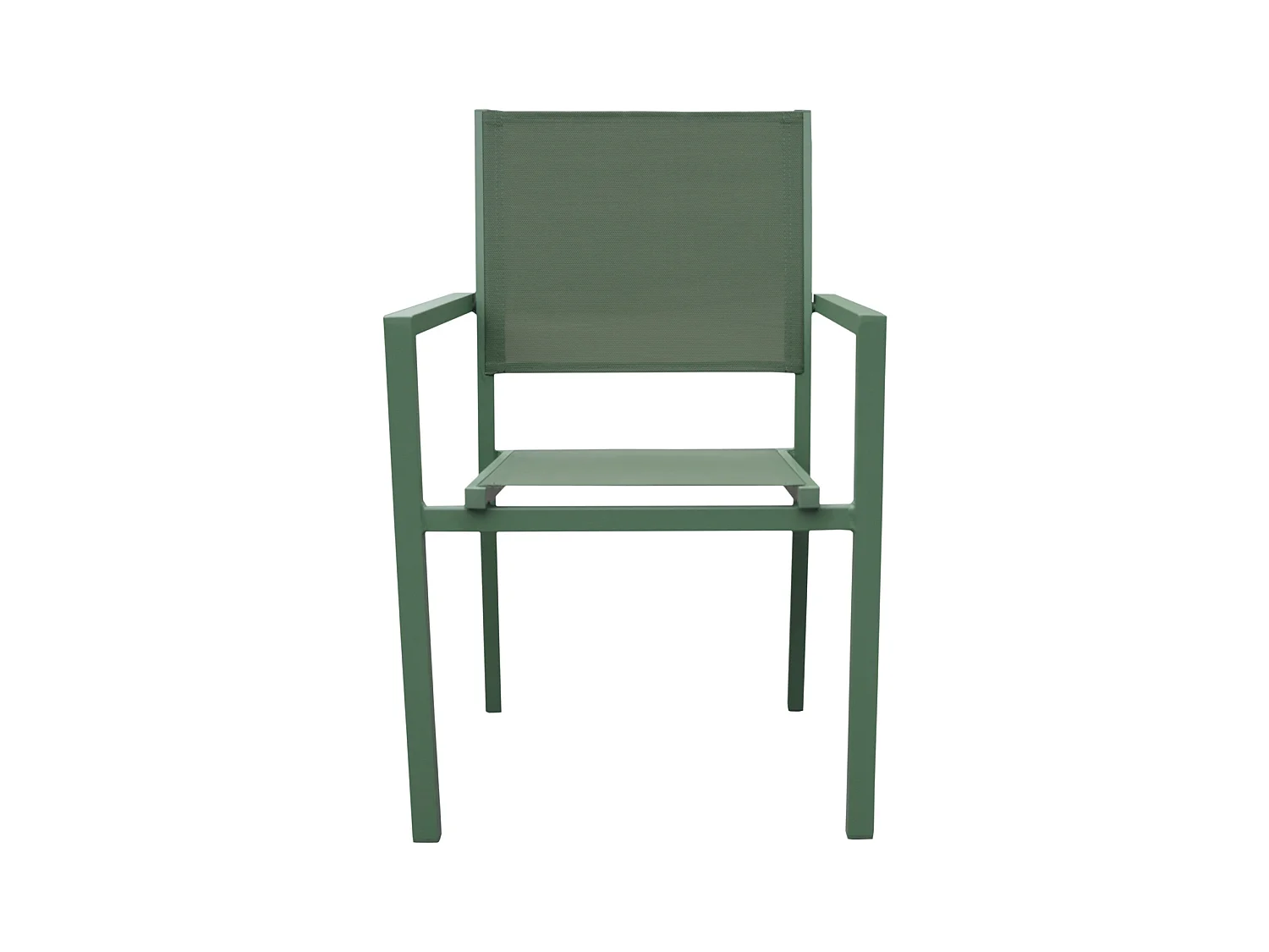 Lot de 8 chaises en aluminium vert sauge - textilène vert sauge - HAPPY GARDEN