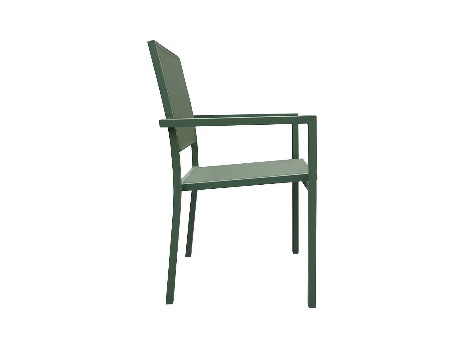 Lot de 8 chaises en aluminium vert sauge - textilène vert sauge - HAPPY GARDEN