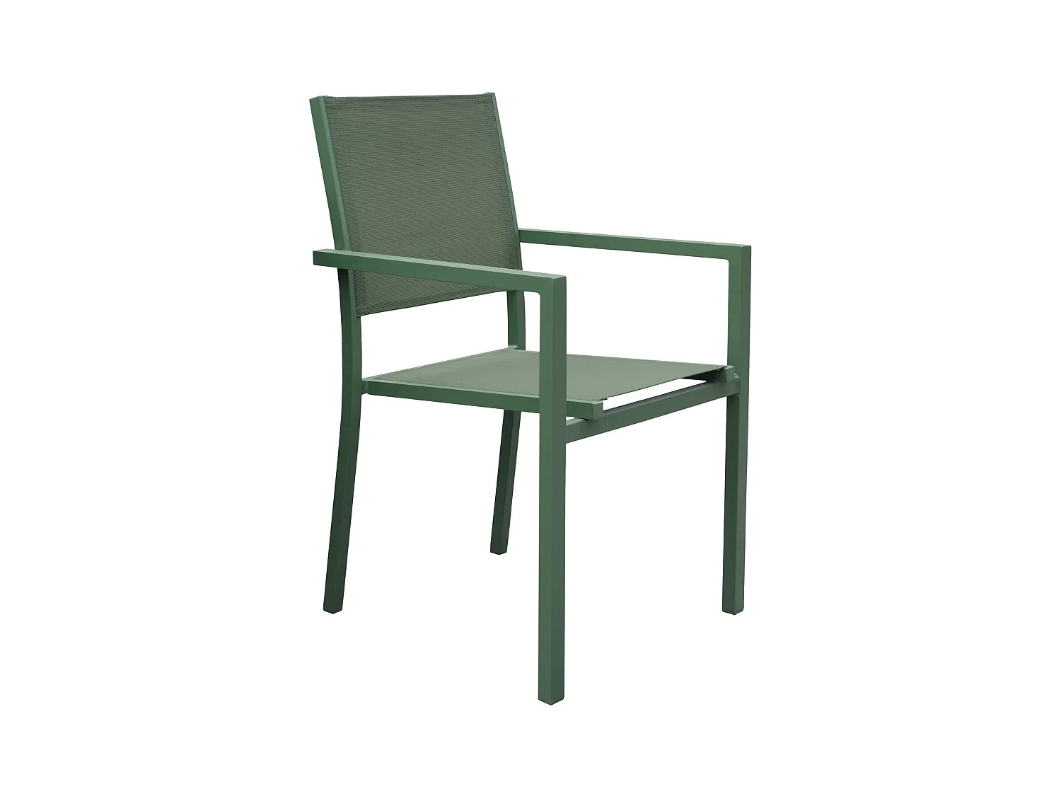 Lot de 8 chaises en aluminium vert sauge - textilène vert sauge - HAPPY GARDEN
