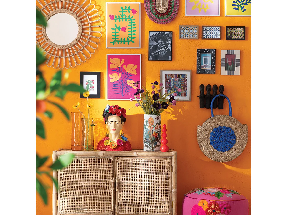 Statuette Déco Buste "Frida Khalo" 40cm Multicolore