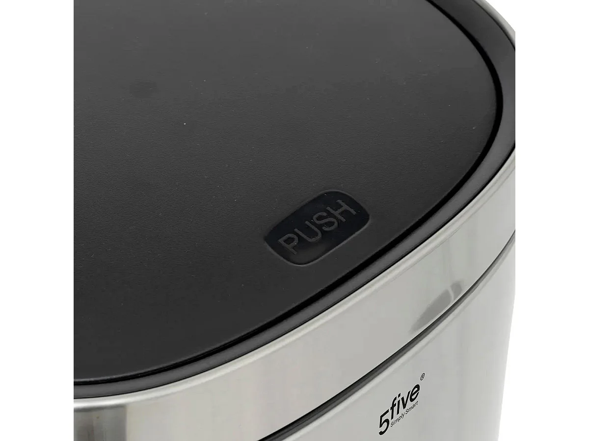 Poubelle de Cuisine Ouverture Pression "Inox" 50L Argent