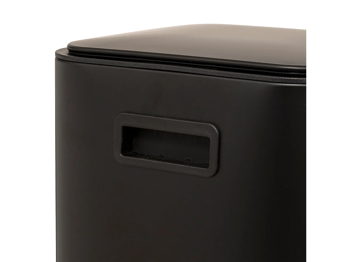 Poubelle de Cuisine à Pédale en Métal "Delta" 30L Noir