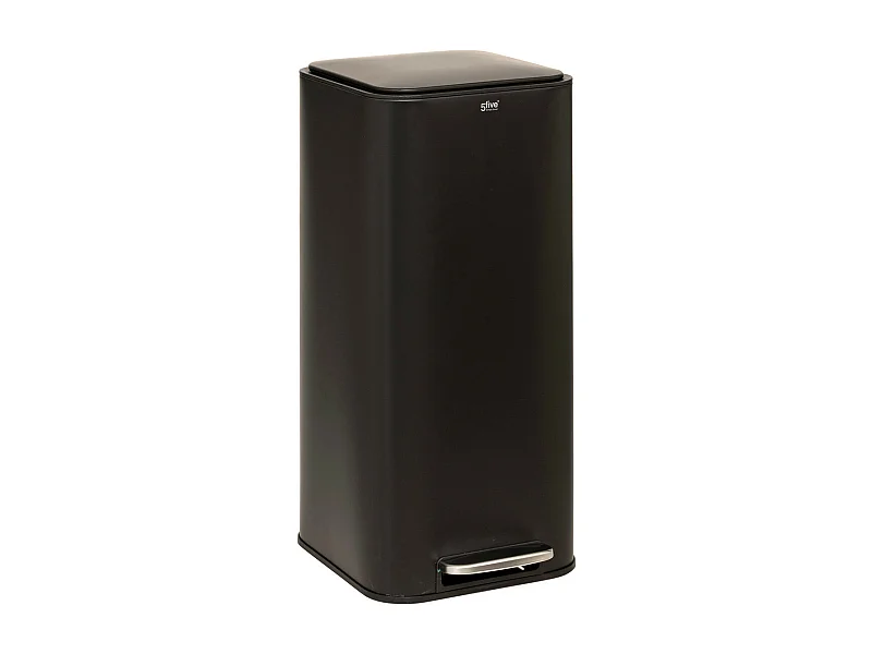 Poubelle de Cuisine à Pédale en Métal "Delta" 30L Noir