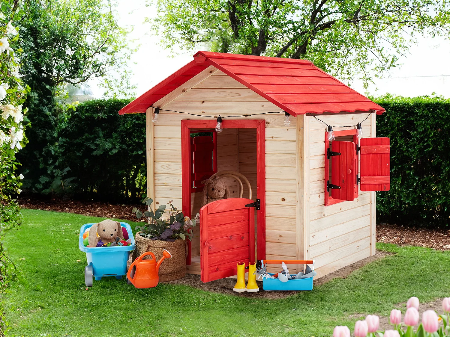 Cabane de jardin pour enfants PELOPIO Bois de sapin Marron clair