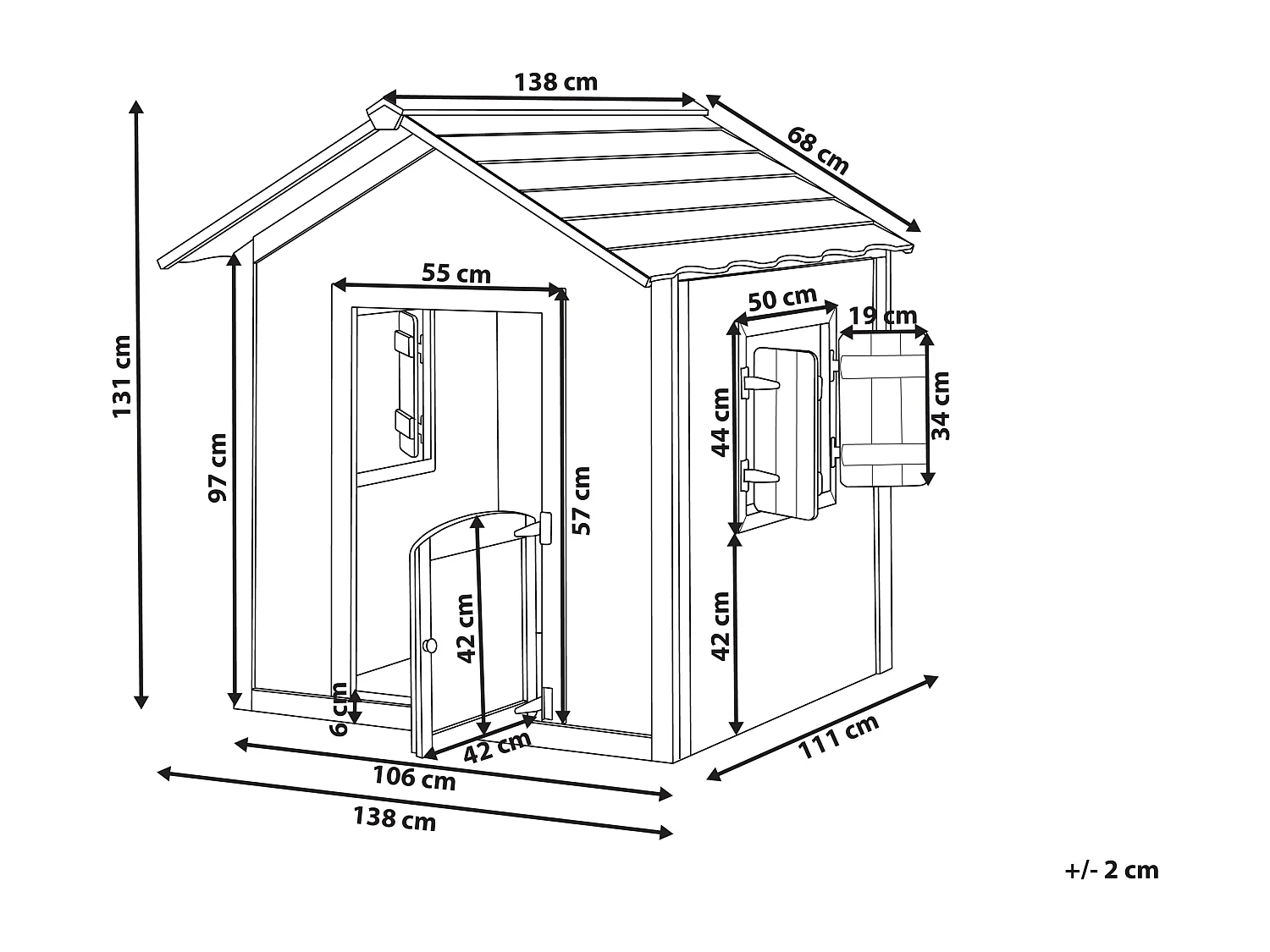 Cabane de jardin pour enfants PELOPIO Bois de sapin Marron clair