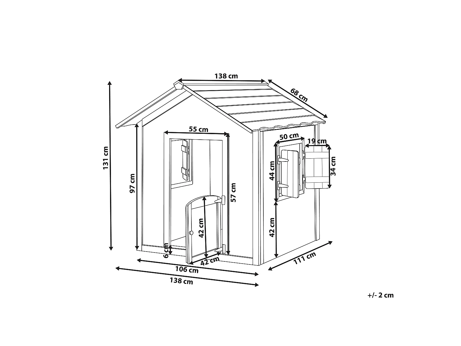 Cabane de jardin pour enfants PELOPIO Bois de sapin Marron clair