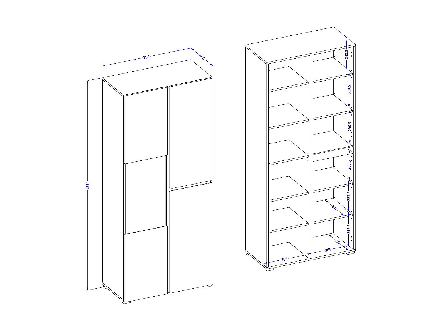 Vitrine haute 2 portes collection HAVANA avec LED intégrée. Coloris beige et noir.