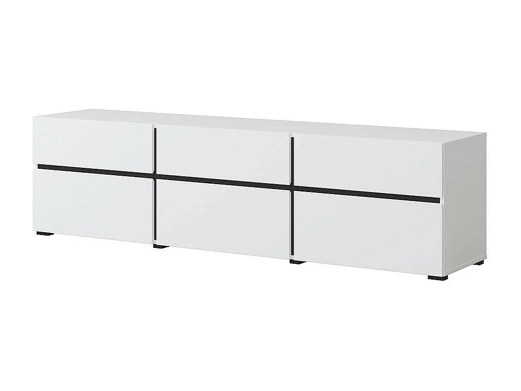 Conjunto de muebles de sala HAVANA – Aparador alto, mueble para TV, aparador bajo – Diseño moderno blanco y negro