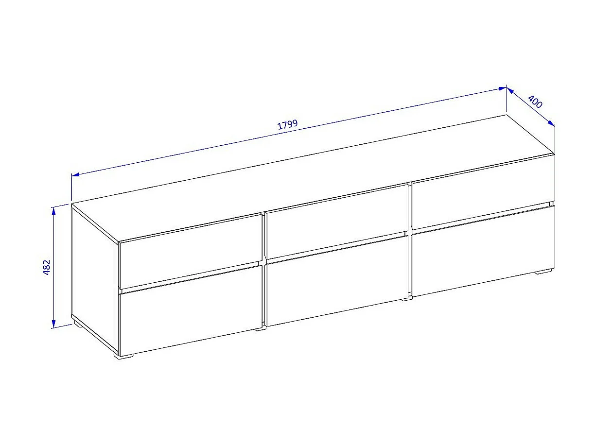 Conjunto de muebles de sala HAVANA – Aparador alto, mueble para TV, aparador bajo – Diseño moderno blanco y negro