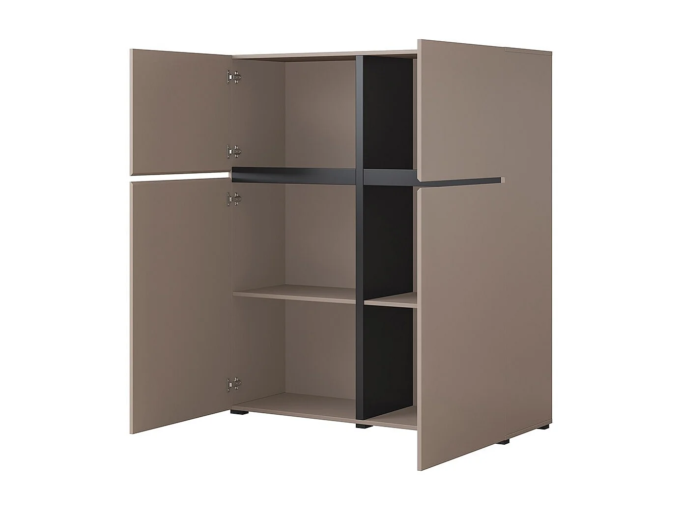 Ensemble meubles de salon HAVANA – Buffet haut, meuble TV, buffet bas – Design moderne beige et noir