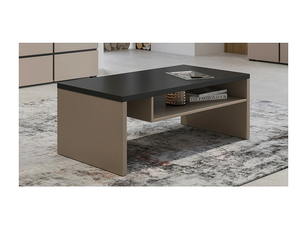 copy of Chique rechthoekige salontafel uit de PALACE collectie Kleur grijs en donker eiken