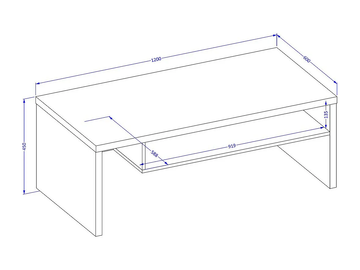 Salontafel HAVANA – Eiken en zwart – Mat zwart blad – Met nis – Natuurlijke en moderne stijl