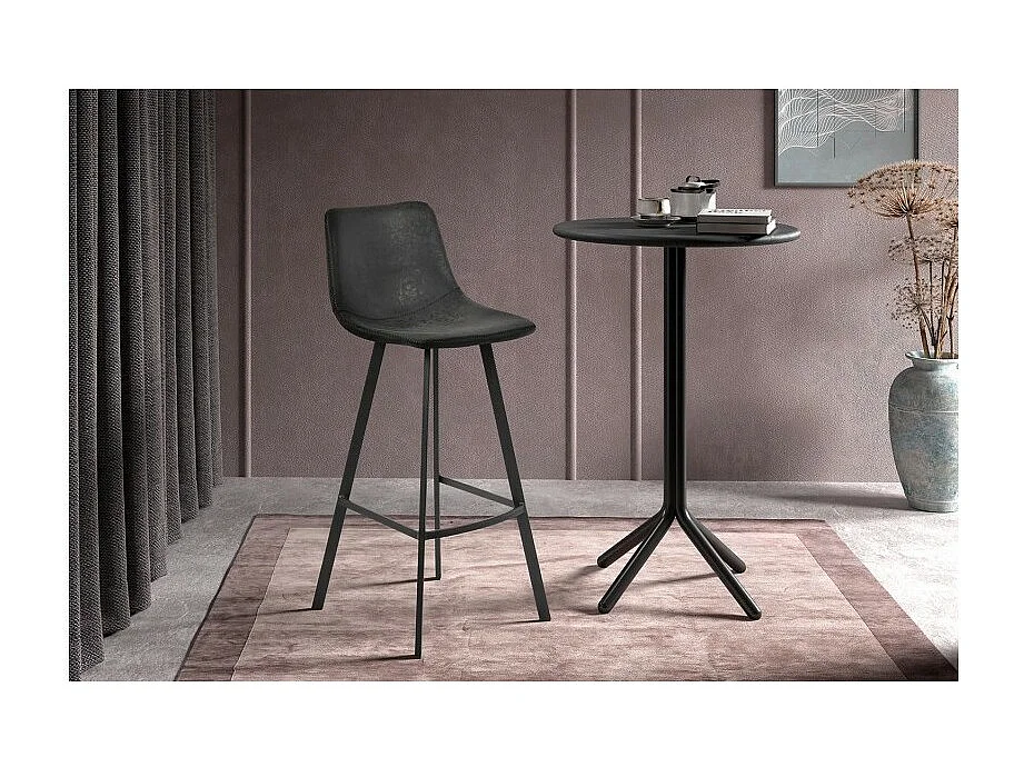 Barhocker 'Ozon' PU Schwarz, Maße: H108 x B45 x T49 cm