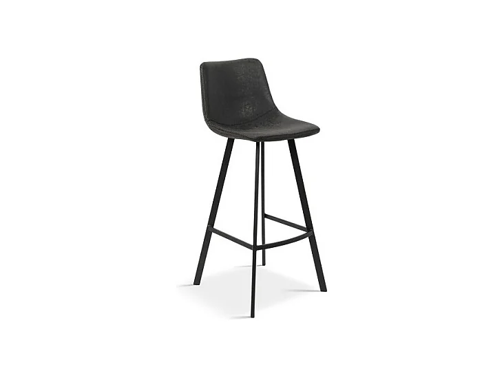 Chaise de comptoir OZON – PU noir – H108 x L45 x P49 cm