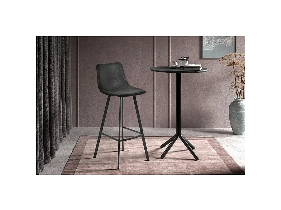 Silla de mostrador 'Ozon' PU Negra, dimensiones: H108 x L45 x P49 cm