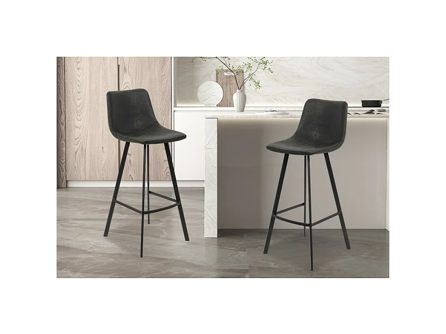 Silla de mostrador 'Ozon' PU Negra, dimensiones: H108 x L45 x P49 cm