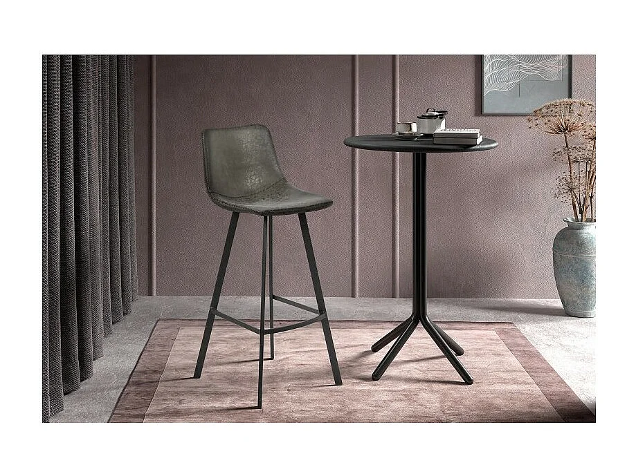 Cadeira de balcão 'Ozan' PU Cinza, dimensões: A108 x L49 x P47 cm