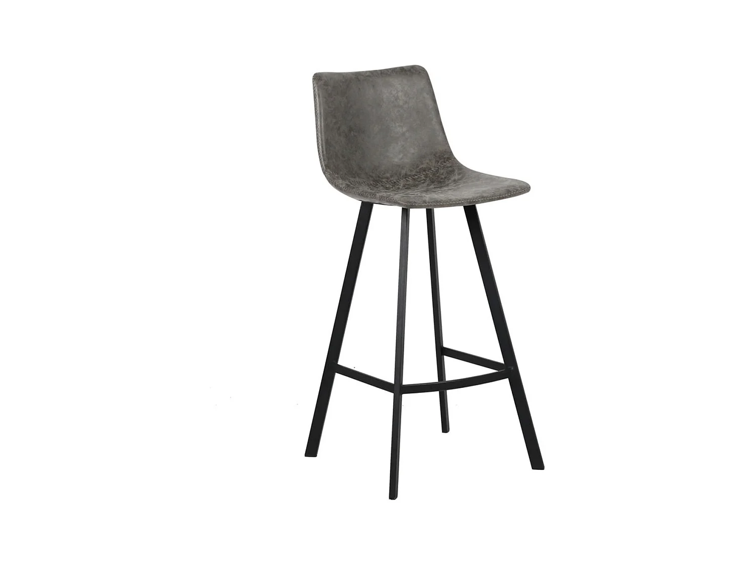Chaise de comptoir OZON – PU gris – H108 x L49 x P47 cm