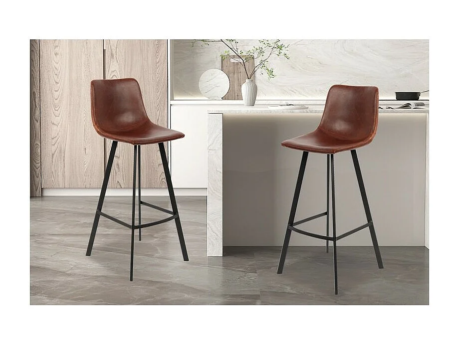 Barhocker 'Ozon' PU Cognac, Maße: H108 x B45 x T49 cm