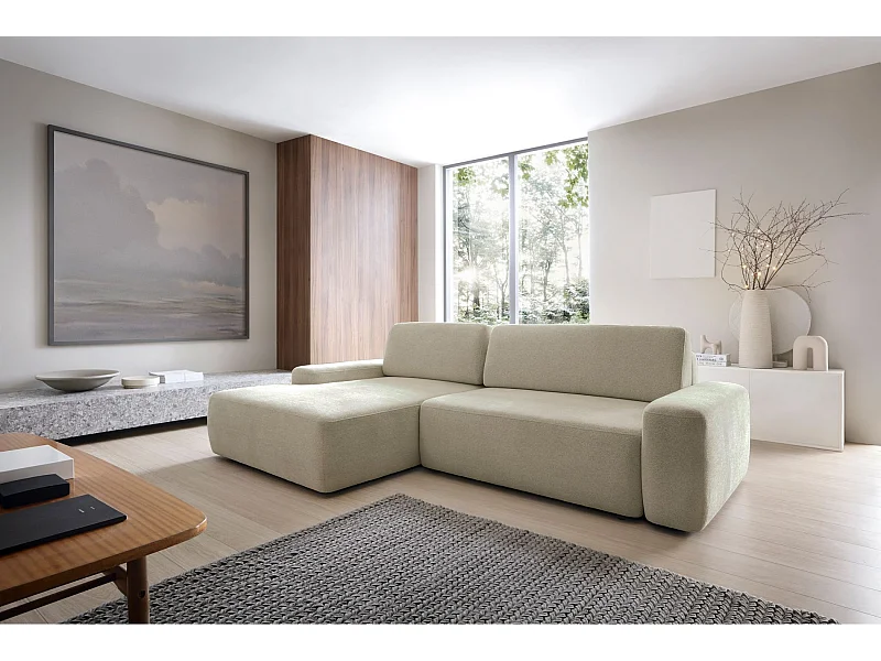 Hoekbank - beige chenille - linkerzijde - BALEO