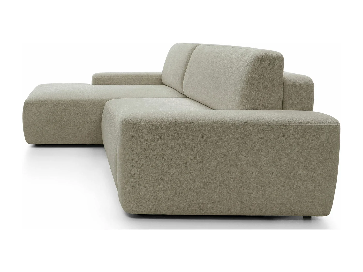 Canapé d'angle convertible - beige chenille - côté gauche - BALEO