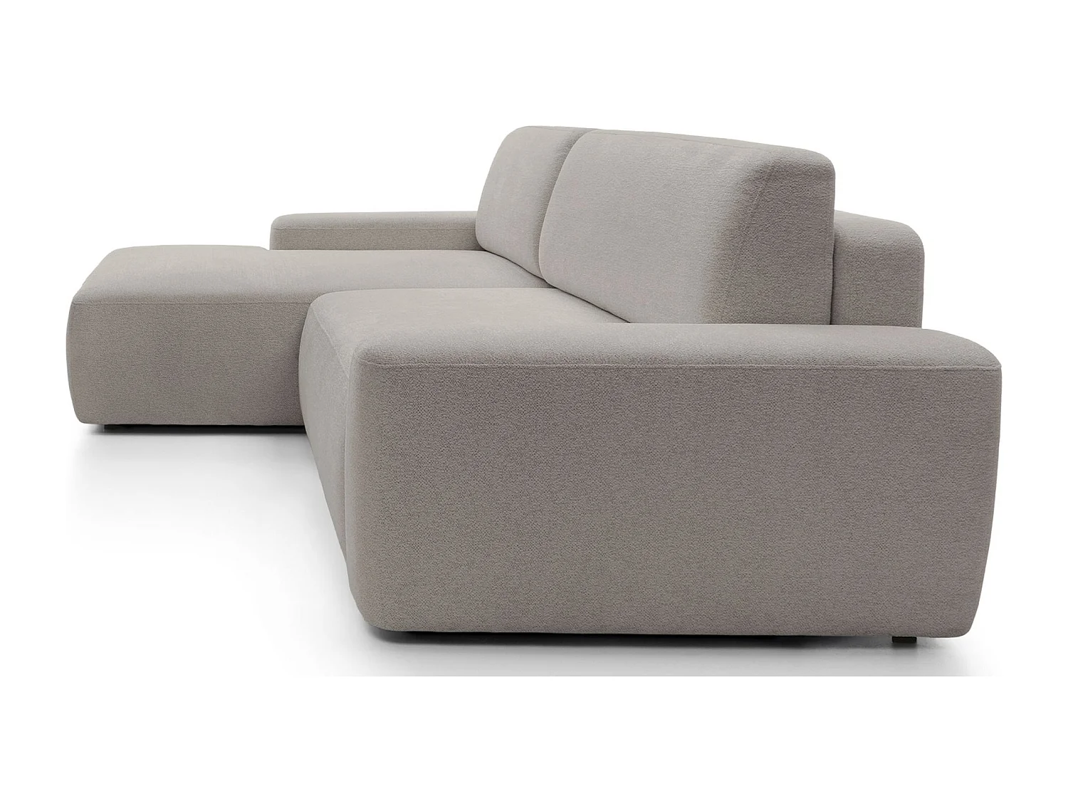 Canapé d'angle convertible - gris-beige chenille - côté gauche - BALEO