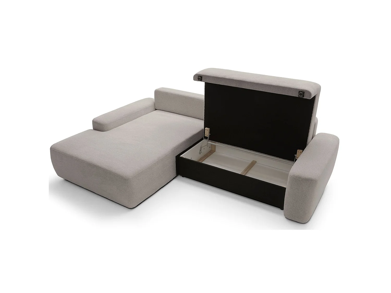 Hoekbank - grijsbeige chenille - linkerzijde - BALEO