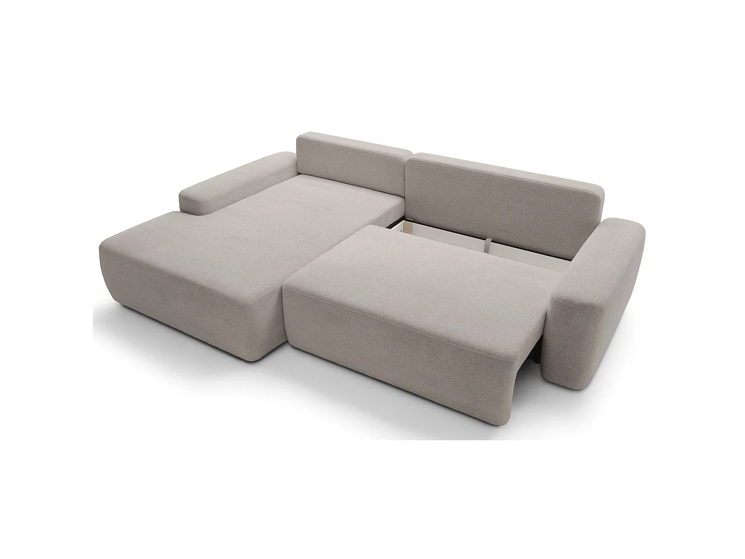 Hoekbank - grijsbeige chenille - linkerzijde - BALEO
