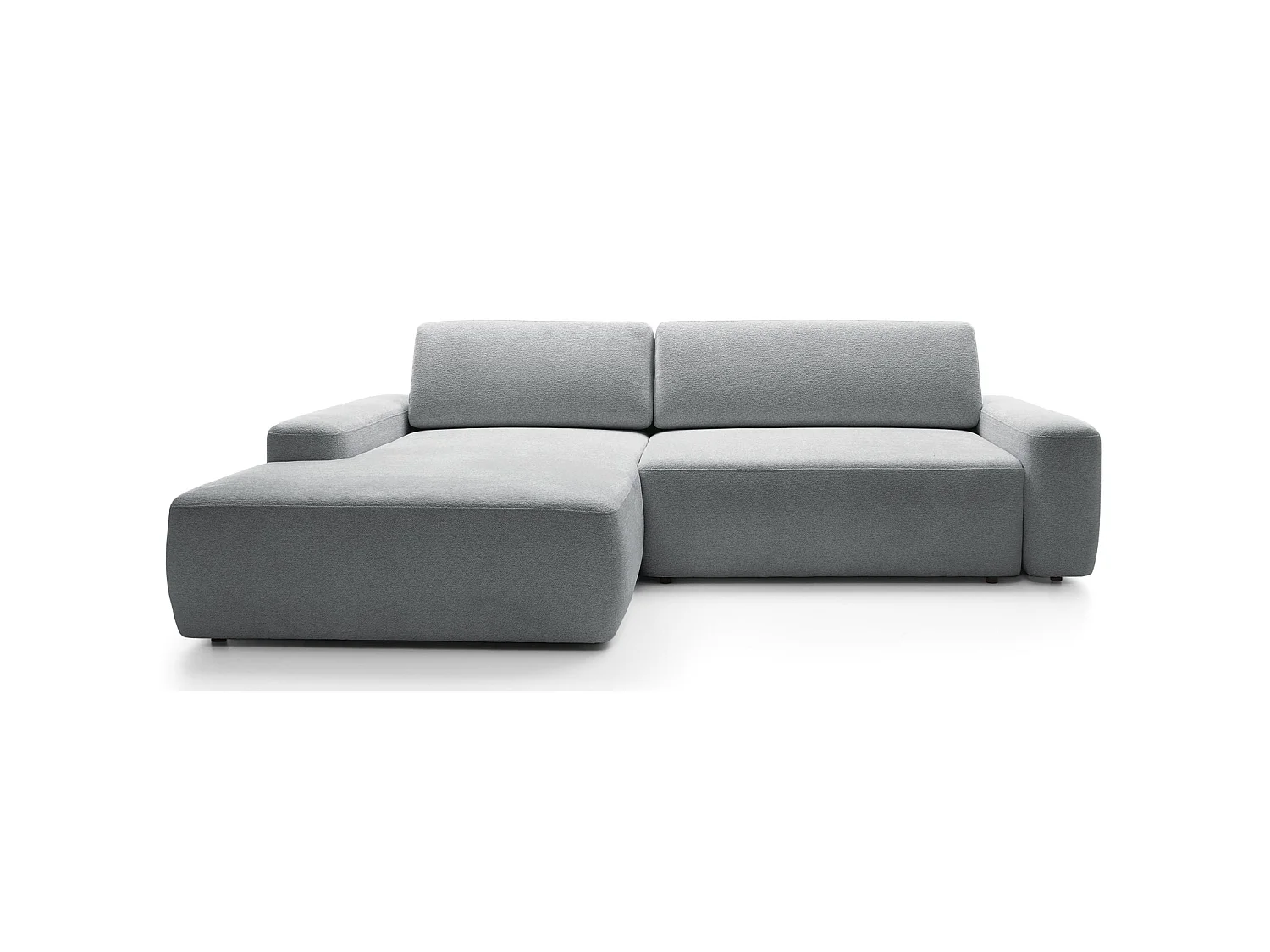 Hoekbank met slaapbank - lichtgrijs chenille - linkerzijde - BALEO