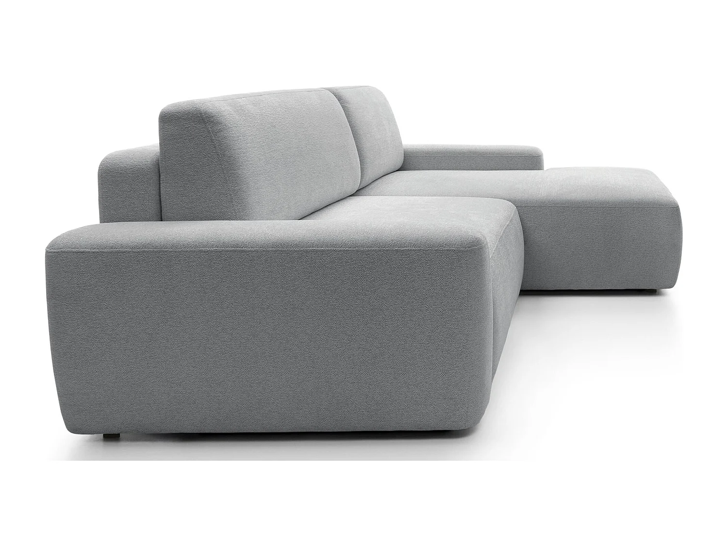 Canapé d'angle convertible - gris clair chenille - côté droit - BALEO