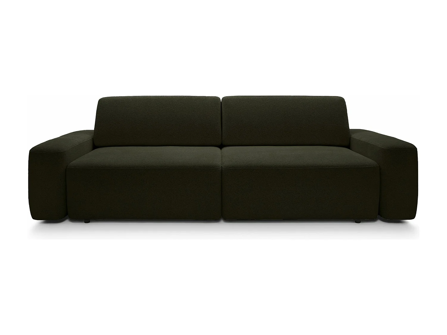 3-Sitzer Sofa mit Schlaffunktion - Chenille-Bezug - olivgrün - BALEO