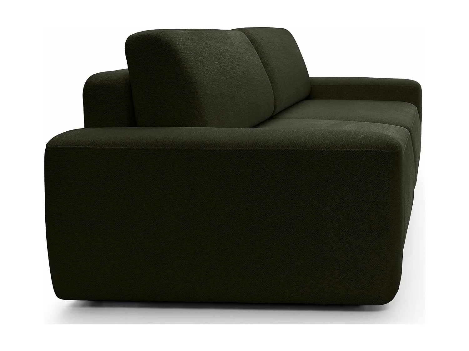 3-Sitzer Sofa mit Schlaffunktion - Chenille-Bezug - olivgrün - BALEO