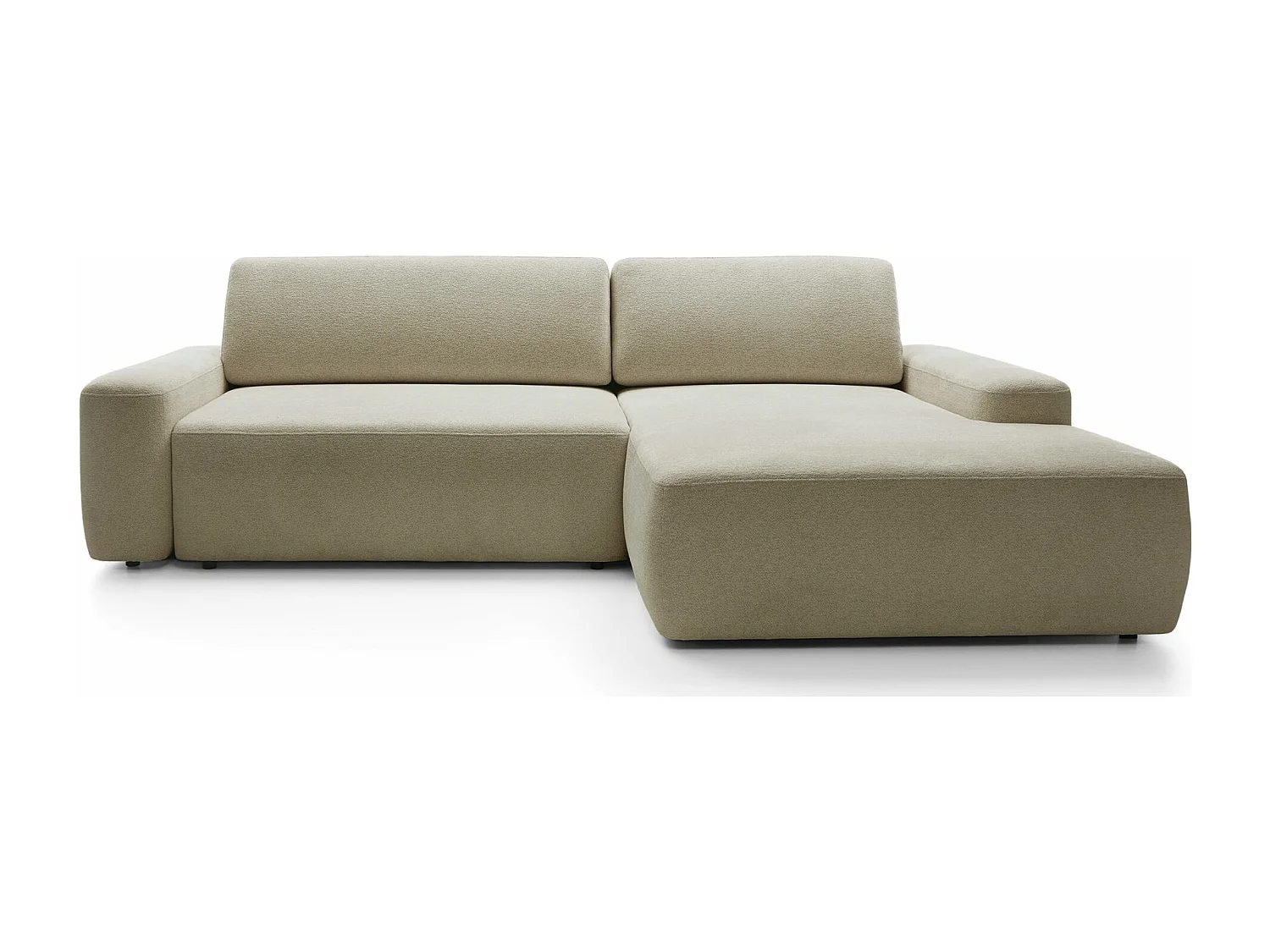 Canapé d'angle convertible - beige chenille - côté droit - BALEO