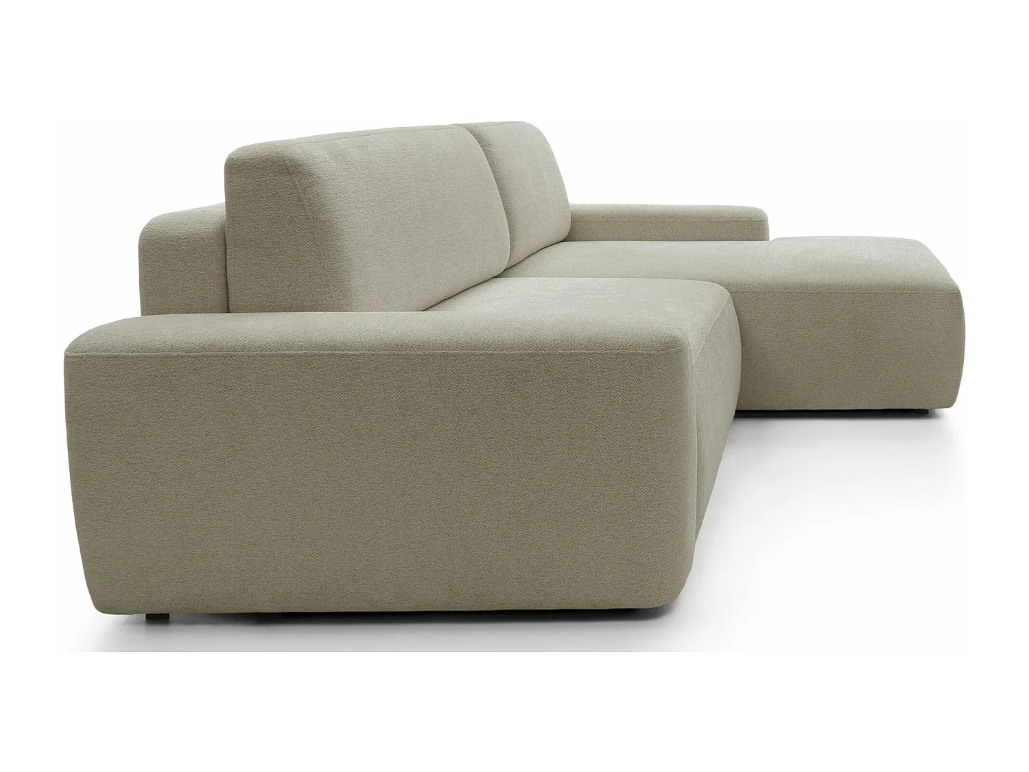 Canapé d'angle convertible - beige chenille - côté droit - BALEO